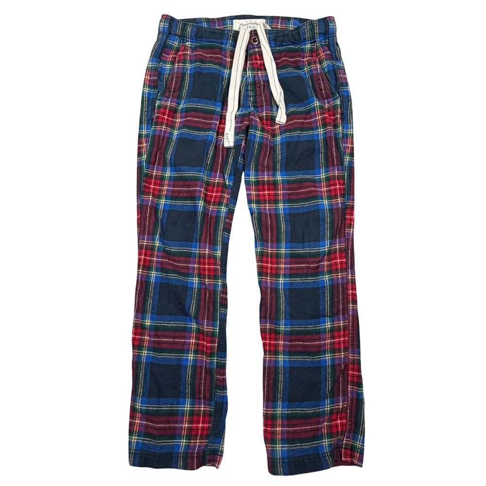 Abercrombie & Fitch Pajama Pants Mens Small Blue Red Plaid Flannel Sleepwear S